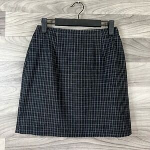 Womens A Line School Girl Y2K Skirt Black Gray Plaid Mini Back Zipper Juniors 5